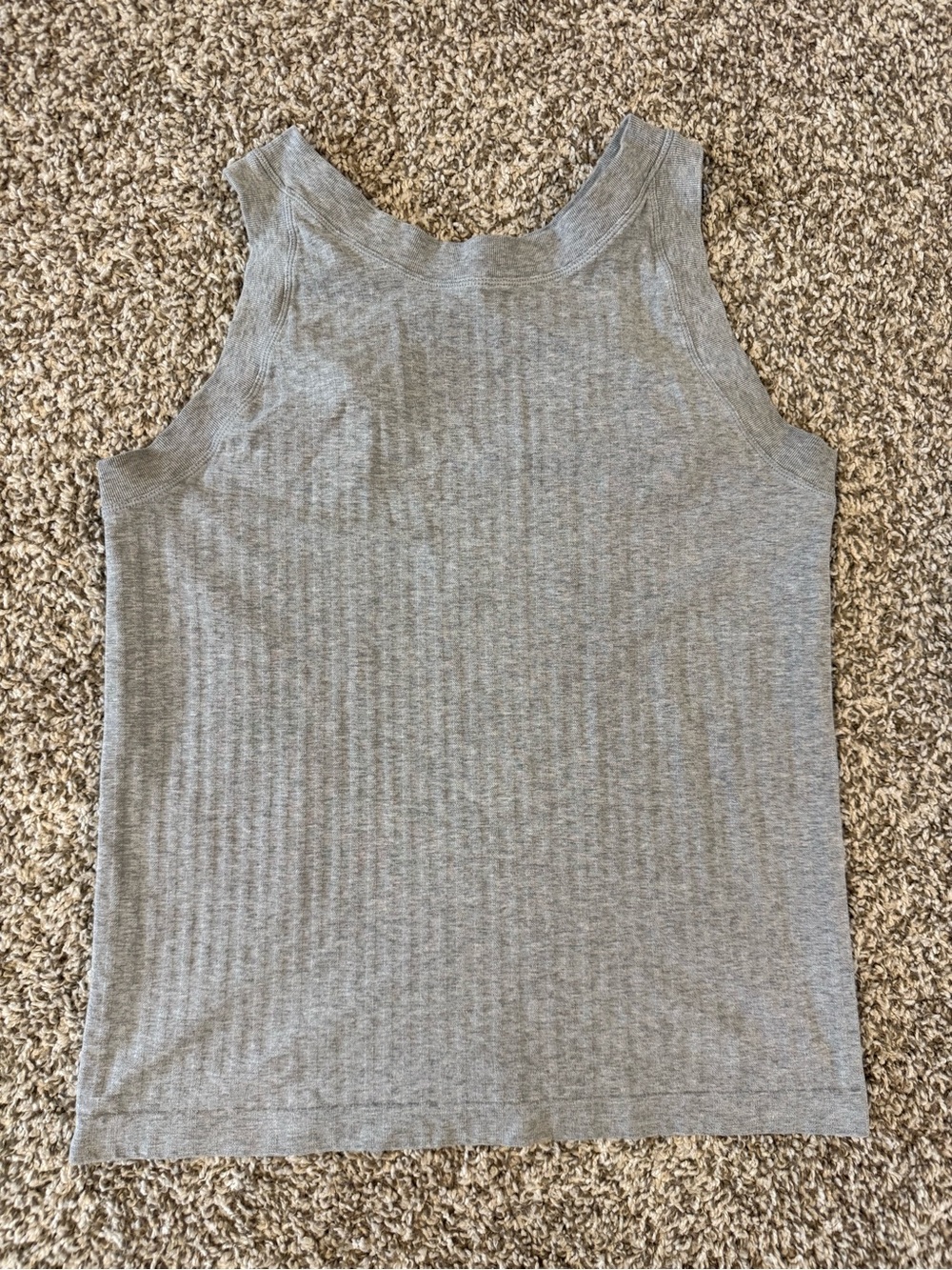 Athleta Women’s Gray Ribbed Racerback Stretch Tank Top